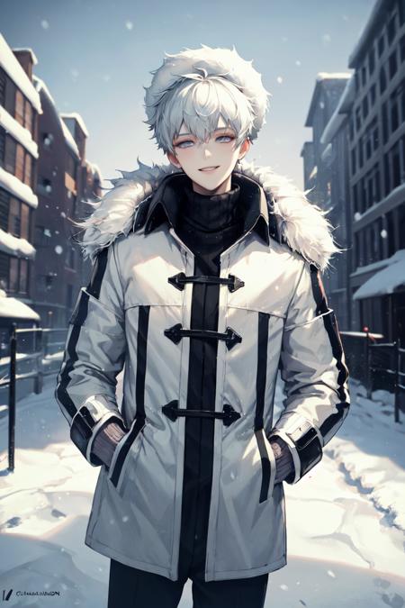 2502380-3457092549-masterpiece, best quality, absurdres, 1boy, solo, CharlesHenriSanson, winter coat, turtleneck, fur hat, outdoors, snow, smile, h.png